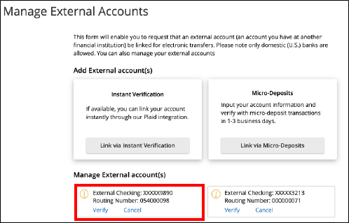 How To Setup External Transfers in Online Banking
