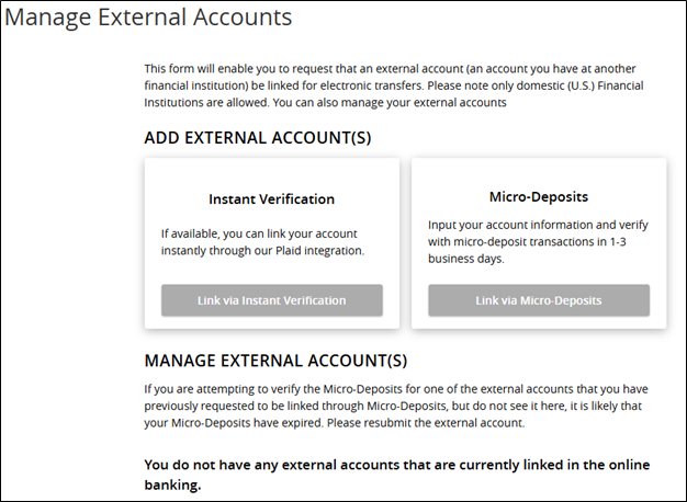 How To Setup External Transfers in Online Banking